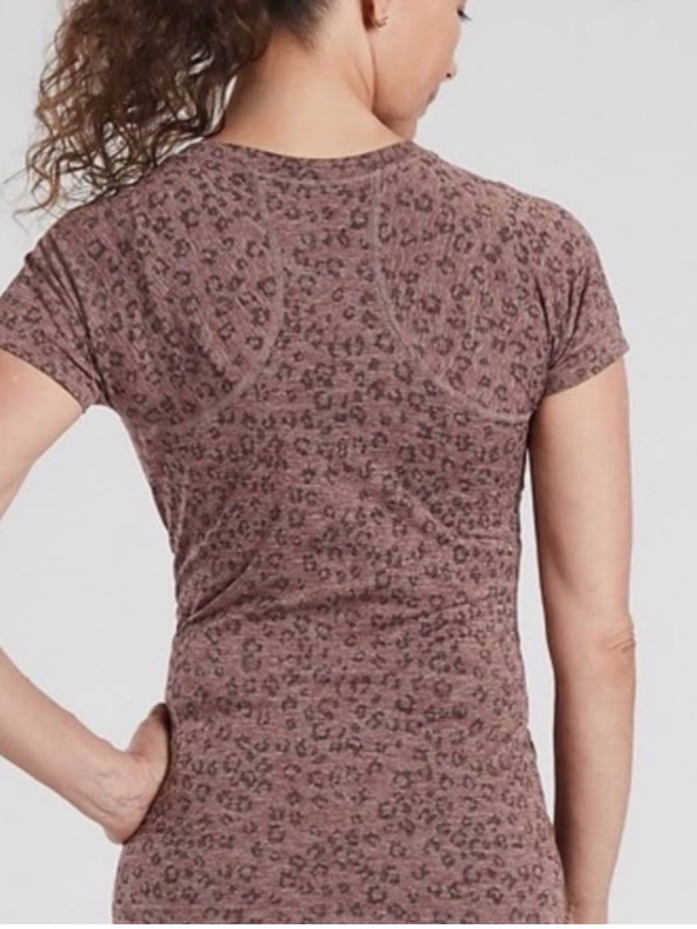 Athleta Leopard Momentum Short-Sleeve Crew Tee — Like New!